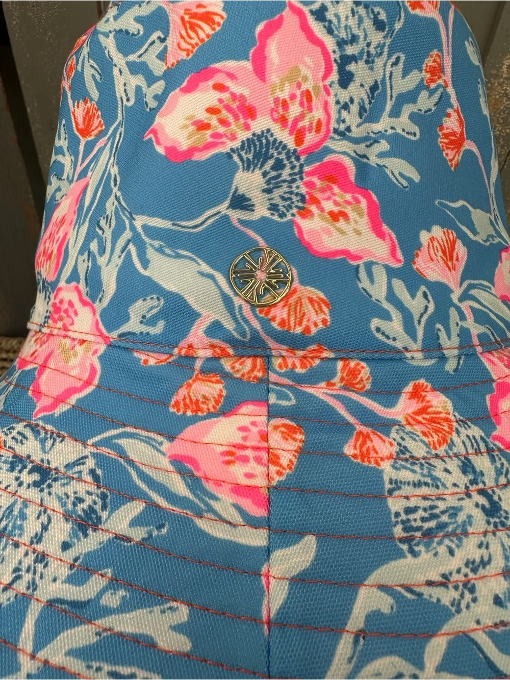 Lilly Pulitzer Reversible Canvas UPF 50+ Sun Hat GWP Bahamian Rhapsody NWOT